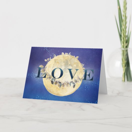 Maanverlichte sterrenhemel Valentijnsdag Kaart (Voorkant)