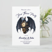 Maanverlichte Tijdbewaker – Steampunk Vleermuis Kaart (Staand voorkant)