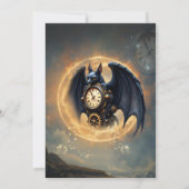 Maanverlichte Tijdbewaker – Steampunk Vleermuis Kaart (Achterkant)