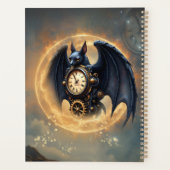Maanverlichte Tijdsopnemer – Steampunk Vleermuis Planner (Achterkant)