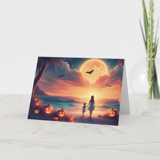 Maanverlichte tropen: een spookachtig mooie Hallow Bedankkaart (Voorkant)