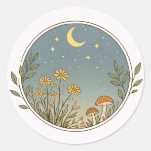 Maanverlichte Tuin Cirkel Ontwerp Ronde Sticker