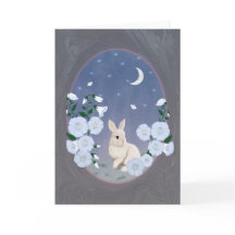 Maanverlichte Tuin Konijn 5x7 Wenskaart 