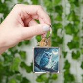 maanverlichte uil sleutelhanger (Hand)