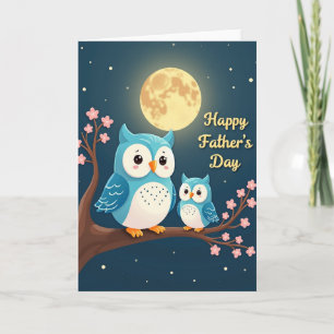 Maanverlichte vadersdag vogel kaart