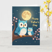 Maanverlichte vadersdag vogel kaart (Gele Bloem)