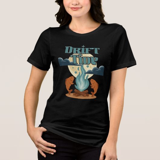 Maanverlichte Vis Vuurkorf T-shirt (Voorkant)