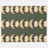 Maanverlichte vleermuissilhouetten fleece deken (Voorkant (Horizontaal))