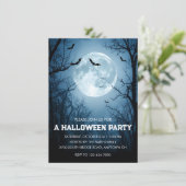 Maanverlichte vleermuizen Halloween Party Kaart (Staand voorkant)