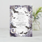 Maanverlichte vleermuizen Halloween Party Kaart (Staand voorkant)