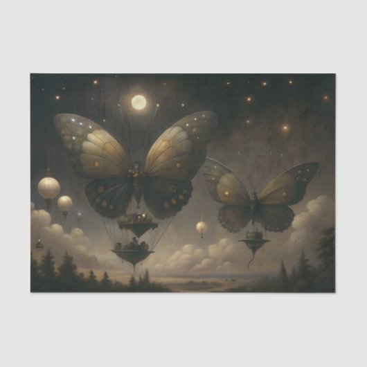 Maanverlichte vlinder luchtschip ontkoppeling tissuepapier (Voorkant)