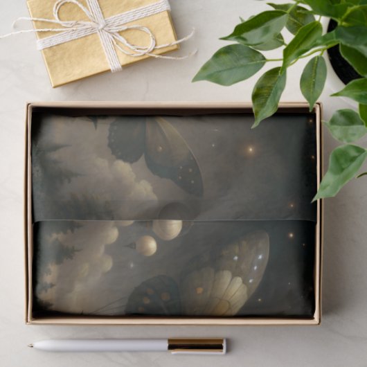 Maanverlichte vlinder luchtschip ontkoppeling tissuepapier (Geschenk)