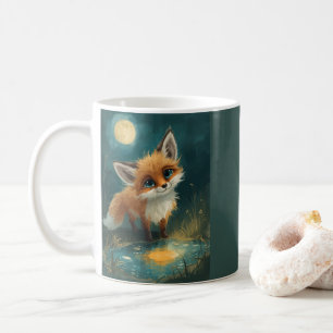 Maanverlichte Vos, Nachtelijk Bos Koffiemok