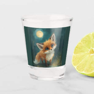 Maanverlichte Vos, Nachtelijk Bos Shot Glas