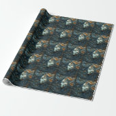 Maanverlichte Vrouw 3D Kunst Cadeaupapier (Uitgerold)