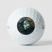 Maanverlichte Vrouw 3D Kunst Golfballen (Voorkant)