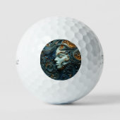 Maanverlichte Vrouw 3D Kunst Golfballen (Voorkant)