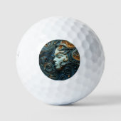 Maanverlichte Vrouw 3D Kunst Golfballen (Voorkant)