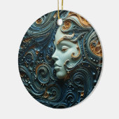 Maanverlichte Vrouw 3D Kunst Keramisch Ornament (Links)