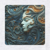 Maanverlichte Vrouw 3D Kunst Labels (Design 1)