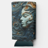 Maanverlichte Vrouw 3D Kunst Seltzer Blikjeskoeler (Achterkant)