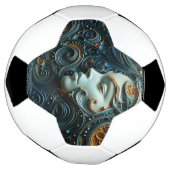Maanverlichte Vrouw 3D Kunst Voetbal (Gedraaid)
