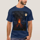 Maanverlichte vulkaan t-shirt (Voorkant)