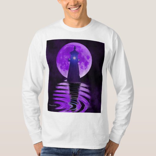 maanverlichte vuurtoren t-shirt (Voorkant)
