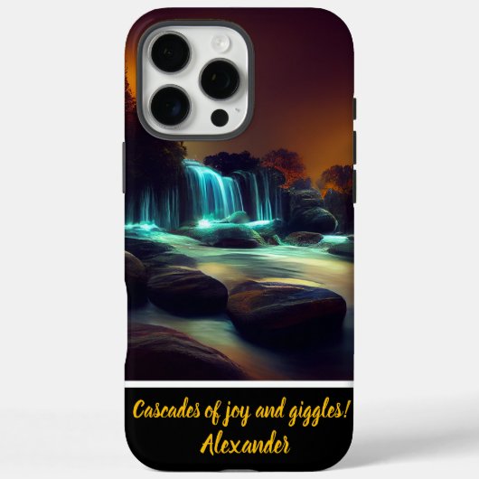 Maanverlichte waterval nachtscène Case-Mate iPhone case (Achterkant)