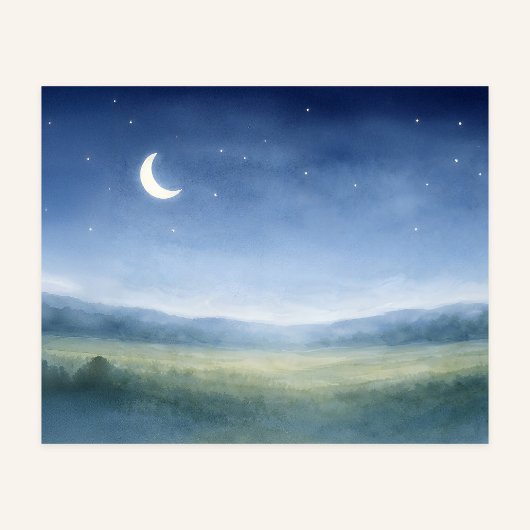 Maanverlichte Weide Nursery Muurkunst Poster