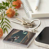 " MAANVERLICHTE WHISKERS " SLEUTELHANGER (Voorkant Rechts)