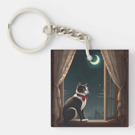 " MAANVERLICHTE WHISKERS " SLEUTELHANGER