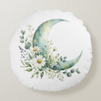 Maanverlichte Wilde Bloemen Ronde Kussen