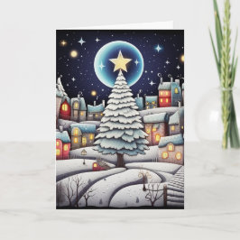 Maanverlichte winter van vreugde kaart