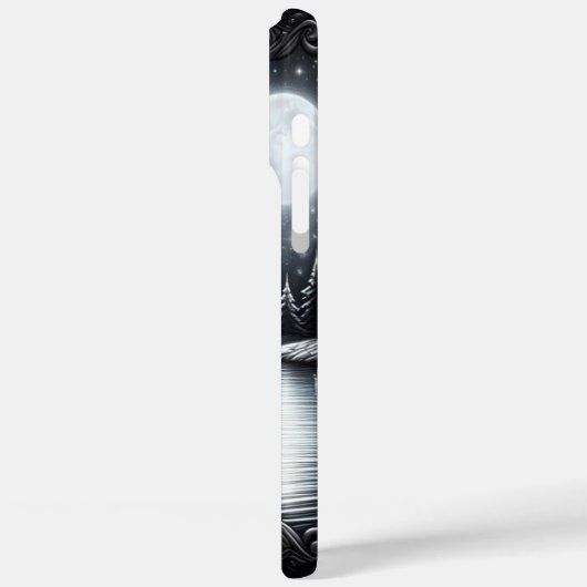 Maanverlichte witte wolfreflectie Case-Mate iPhone case (Achterkant / Links)