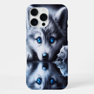 Maanverlichte Wolf Natuur Kunstwerk iPhone 16 Pro Max Hoesje