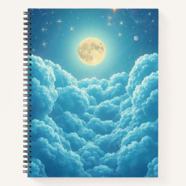 Maanverlichte Wolkenhemel Notities Journaal Notitieboek