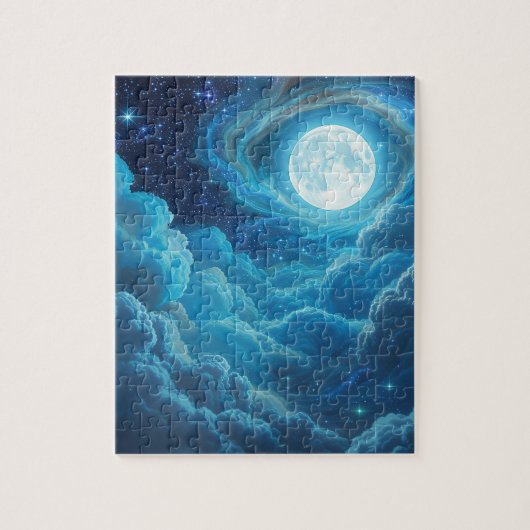 Maanverlichte wolkenlucht legpuzzel (Verticaal)
