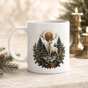 Maanverlichte Yule Witte Hert Winterzonnewende Mok