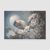Maanverlichte Zangvogel Decoupage Tissuepapier (Voorkant)
