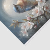 Maanverlichte Zangvogel Decoupage Tissuepapier (Detail)