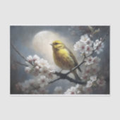 Maanverlichte Zangvogel Decoupage Tissuepapier (Voorkant)
