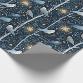 Maanverlichte Zangvogelbos Cadeaupapier (Hoek)
