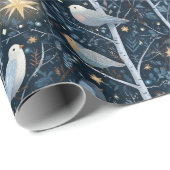 Maanverlichte Zangvogelbos Cadeaupapier (Rol Hoek)