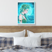 Maanverlichte zeemeermin van Renee Lavoie Canvas Afdruk (Insitu (Slaapkamer))
