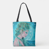 Maanverlichte zeemeermin van Renee Lavoie Tote Bag (Achterkant)