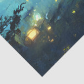 Maanverlichte zeemeermindecoupage tissuepapier (Detail)