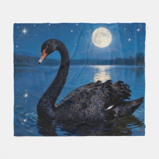 Maanverlichte Zwempartij Fleece Deken (Voorkant (Horizontaal))