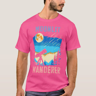 Maanverlichte Zwervende Maan En Sterren Astronomie T-shirt