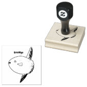 Maanvis mola mola cute cartoon rubberstempel (Gestempeld)